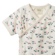 Load image into Gallery viewer, Nature Baby Kimono Bodysuit - Waterlillies Print
