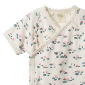 Nature Baby Kimono Bodysuit - Waterlillies Print