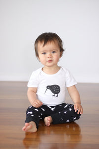 From NZ With Love Black & White Kiwi Bodysuit & Pants Set