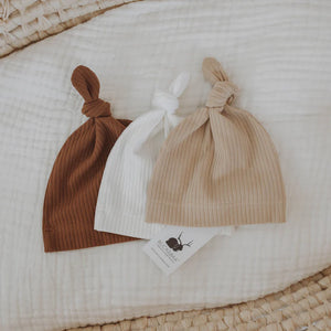 Buck & Baa Knotted Hat - Choose from Milk, Biscuit or Cinnamon