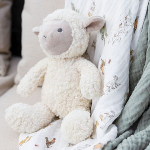 The Little Linen Company Muslin Wrap 3 Pack - Farmyard Lamb