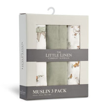 Load image into Gallery viewer, The Little Linen Company Muslin Wrap 3 Pack - Farmyard Lamb
