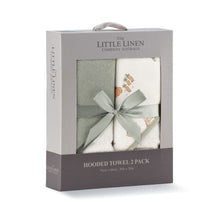 Load image into Gallery viewer, The Little Linen Hooded Towel 2 Pack - Farmyard Lamb
