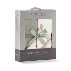 The Little Linen Hooded Towel 2 Pack - Farmyard Lamb