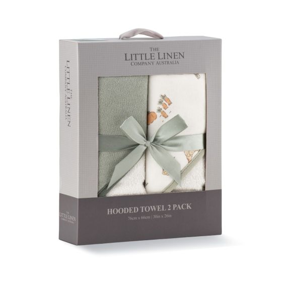 The Little Linen Hooded Towel 2 Pack - Farmyard Lamb
