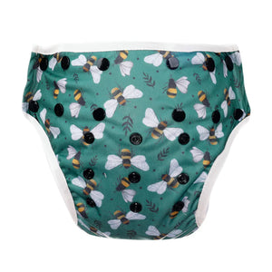 Bear & Moo Swim Nappy - Bees & Leaves