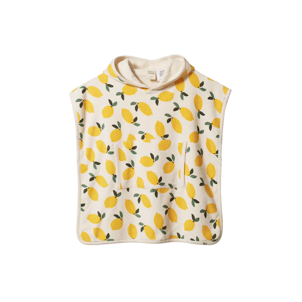 Nature Baby Organic Cotton Terry Poncho Towel - Lemon