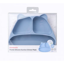 Load image into Gallery viewer, Mombella Panda Silicone Suction Dinner Plate - Light Blue
