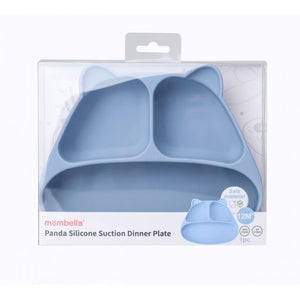 Mombella Panda Silicone Suction Dinner Plate - Light Blue