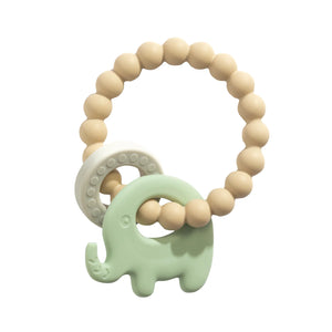 Playground Silicone Elephant Teething Ring - Choose your colour