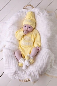 Confetti Kidz "Little Honey" Knit Romper - Buttercream