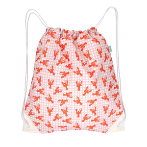 Acorn Swim & Beach Bag - Pink Lobsters