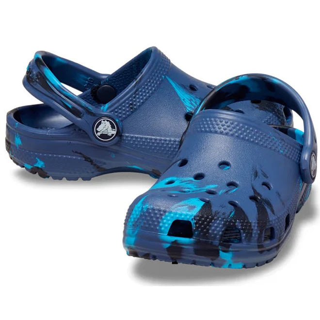 Crocs Classic Marbled Clogs - Toddler - Navy/Multi