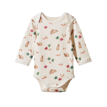 Load image into Gallery viewer, Nature Baby Cotton Long Sleeve Bodysuit - Country Bunny
