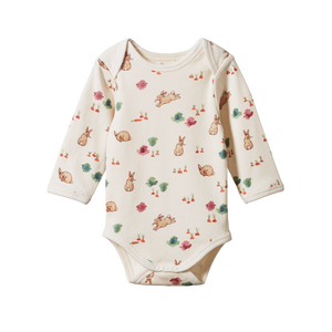 Nature Baby Cotton Long Sleeve Bodysuit - Country Bunny
