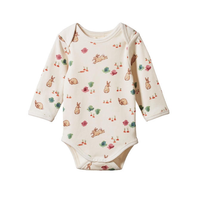 Nature Baby Cotton Long Sleeve Bodysuit - Country Bunny