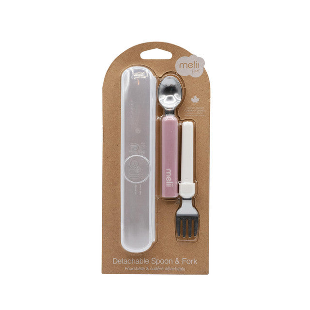 Melii Detachable Spoon & Fork - Luxe Pink + Ivory