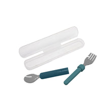 Load image into Gallery viewer, Melii Detachable Spoon &amp; Fork - Luxe Blue + Blue
