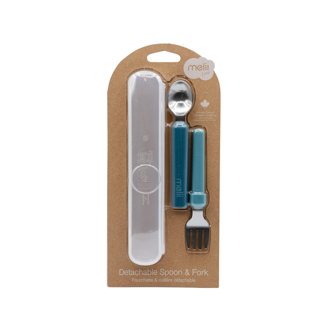 Melii Detachable Spoon & Fork - Luxe Blue + Blue