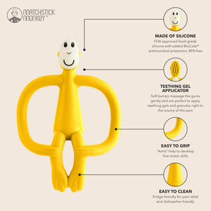 Matchstick Monkey Teething Toy and Gel Applicator - Yellow