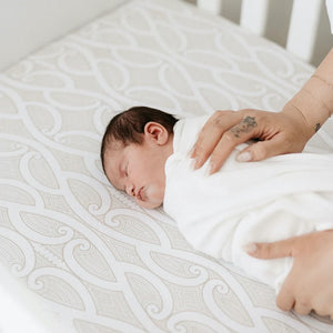 BO & KO Baby Fitted Cot Sheet - Te Pātiki Mocha