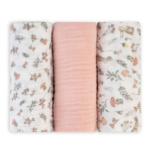 The Little Linen Company Muslin Wrap 3 Pack - Harvest Bunny