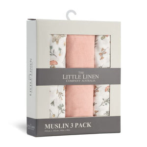 The Little Linen Company Muslin Wrap 3 Pack - Harvest Bunny