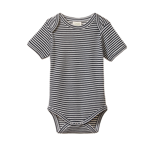 Nature Baby Short Sleeve Bodysuit - Navy Stripe