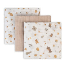 Load image into Gallery viewer, The Little Linen Company Muslin Wrap 3 Pack - Nectar Bear
