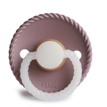Load image into Gallery viewer, Frigg Rope Latex Pacifier 2 pack - Twilight Mauve Night (GLOW IN THE DARK)
