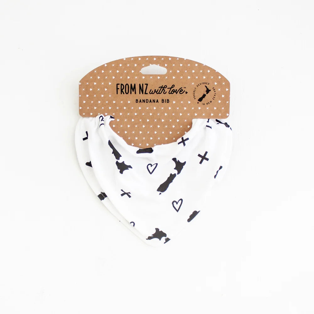 From NZ With Love - Black & White NZ Dribble Bib