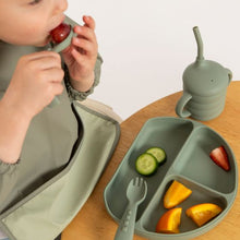 Load image into Gallery viewer, All4Ella Comfy Grip Silicone First Spoons 2 Pack - Olive
