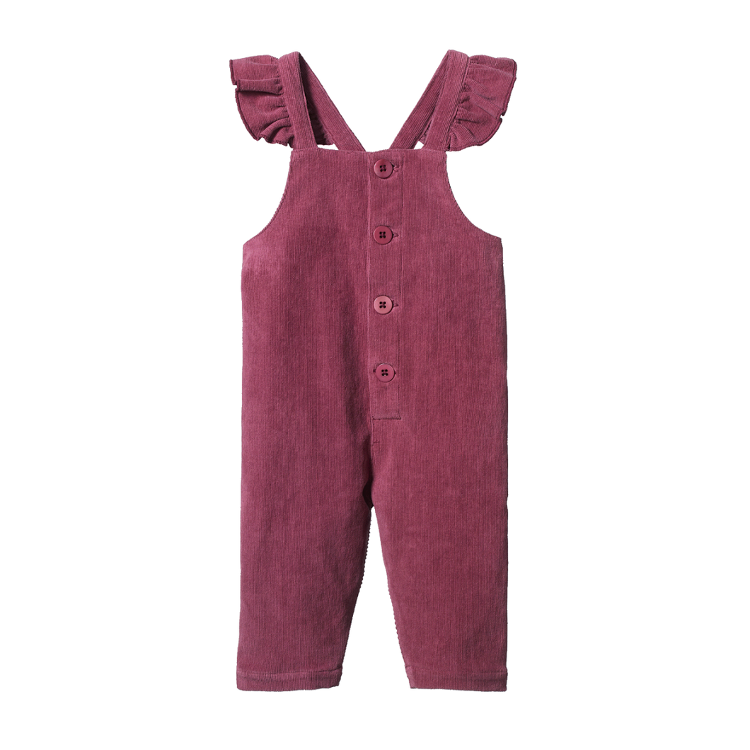 Nature Baby Orchard Cord Overalls - Rhubarb