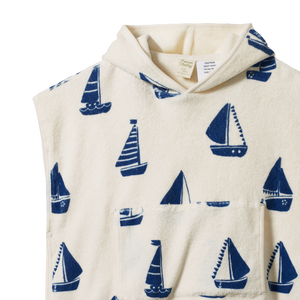 Nature Baby Organic Cotton Terry Poncho Towel - Regatta