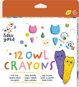 Haku Yoka Owl Crayons (12 pack)