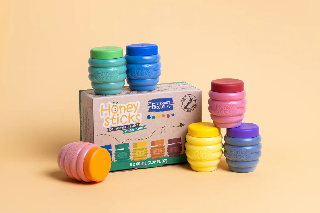 Honeysticks Natural Finger Paint - 6 Colours