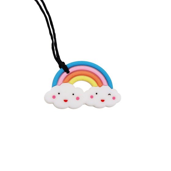 Jellystone Silicone Necklace - Rainbow Pendant - Pastel