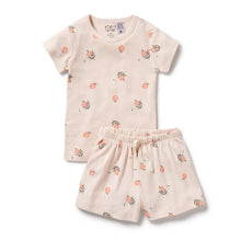 Load image into Gallery viewer, Wilson &amp; Frenchy Organic Pointelle Short Sleeved Pyjamas - Peaches
