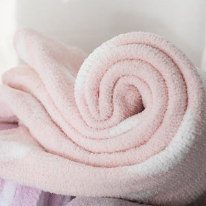 Living Textiles Chenille Baby Blanket - Pink Hearts