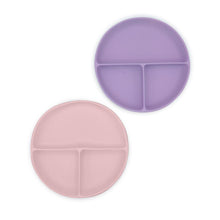 Load image into Gallery viewer, Melii Silicone Divided Suction Plate 2pk - Pink/Purple
