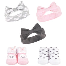 Load image into Gallery viewer, Hudson Baby Headband &amp; Sock Set - Pink Cloud

