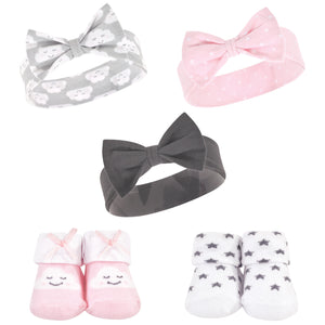Hudson Baby Headband & Sock Set - Pink Cloud