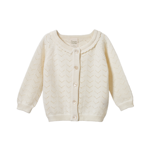 Nature Baby Piper Cardigan - Natural Pointelle