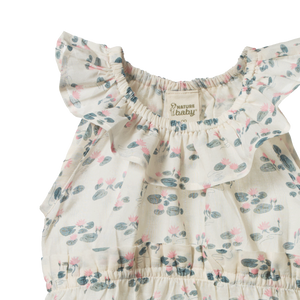 Nature Baby Plum Suit - Waterlillies Print