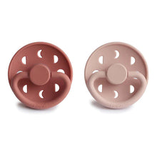 Load image into Gallery viewer, Frigg Silicone Pacifier 2 pack - Moon Phase - Powder Blush/Blush
