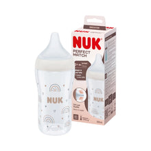 Load image into Gallery viewer, Nuk Perfect Match PP Bottle 260ml - Temperature Control - Anti Colic Vent - 3m+ (Rainbow)
