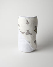 Load image into Gallery viewer, Babu Terry Hooded Baby Towel NZ Forest Prints - Pīwakawaka
