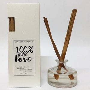 Vivante Brights '100% Pure Love' Gardenia Cinnamon Stick Diffuser 100ml
