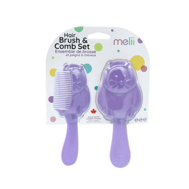 Melii Brush & Comb Set - Cat (Purple)