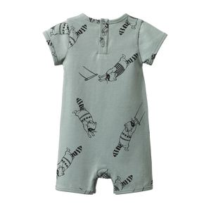 Nature Baby Quincy Romper - Raccoon Rhapsody